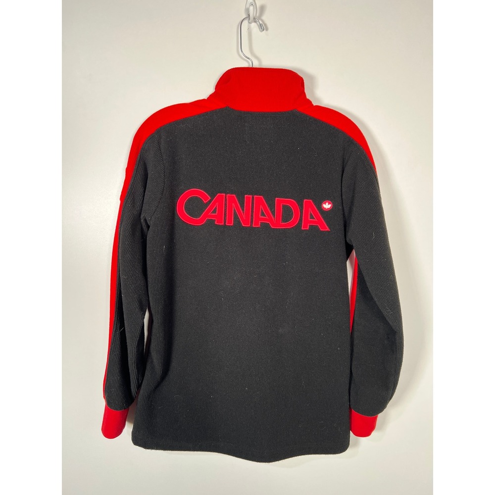 Hudson's Bay Co Canada Black‎ Red 1/4 Zip Olympic Fleece Sweater Womens M - Picture 6 of 7